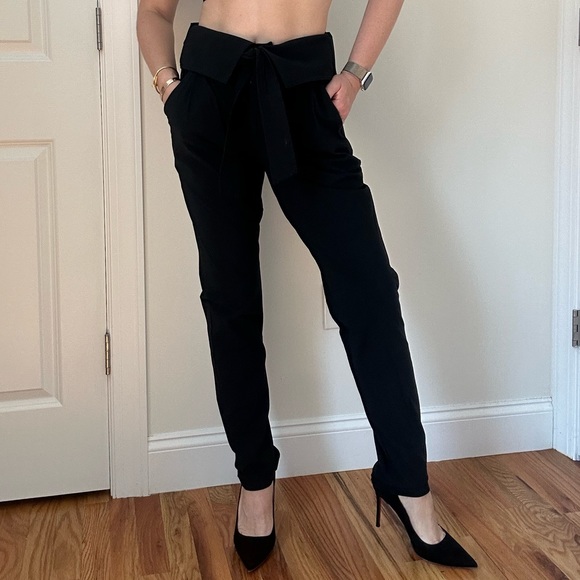 Paper Bag Waist Techno Tapered Pants - Picture 2 of 12